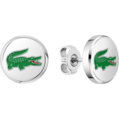 Lacoste Oceľové náušnice s krokodílom Arthor 2040497