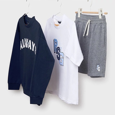 Mayoral Комплект трико блуза, тениска и къси панталони за момче Майорал в тъмно синьо