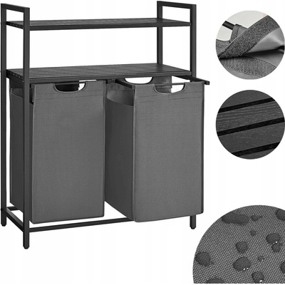 Songmics Vasagle Ovules Lonels 2 x 46 l čierny/sivý