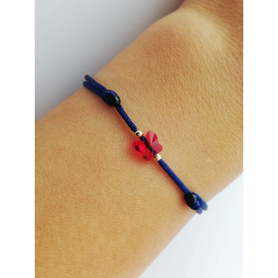 Червен конец със златно и кристал Сваровски (ДЗГ 4)