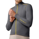Castelli Мъжка фланелка с дълъг ръкав за колоездене Castelli Unlimited Trail 2 Jersey Cycling jersey - Smoky Gray / Mango Mojito - размер XL (056-3782-0314)