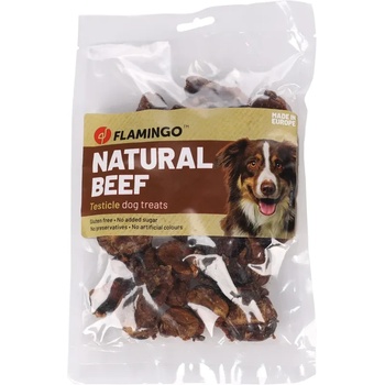 Flamingo Nature Snack - Лакомство за кучета, 100% говежди тестиси, 200 гр