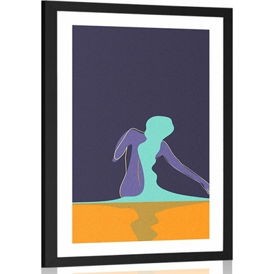 Plakát s paspartou záhadná žena - 40x60 no frame