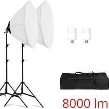 Fotověci 8000lm! 2x LED Octagon Softbox Světlo + 2x Stativ Oktagon