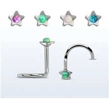 Piercingate piercing do nosu hvězdička PNO00230 světle zelená