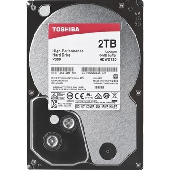 Toshiba P300 3.5 2TB 7200rpm 64MB SATA3 (HDWD120EZSTA)