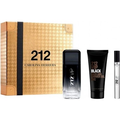 Carolina Herrera Комплект за мъже Carolina Herrera 212 VIP Black - Парфюмна вода 100 мл + Душ гел 100 мл + Мини Парфюмна вода 10 мл