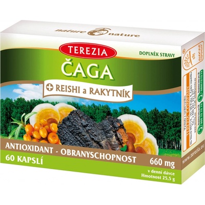 Terezia Company Reishi Čaga a Rakytník 60 kapsúl