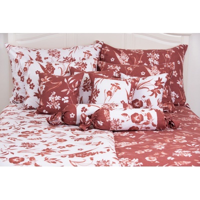 Zdeňka Podpěrová obliečky Flora terakota pozitiv/negativ Flanel 2x70x90 200x220
