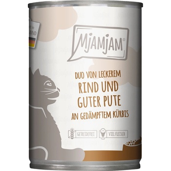 MjAMjAM Duo chutné hovädzie mäso a dobrý moriak s dusenou tekvicou 6 x 400 g