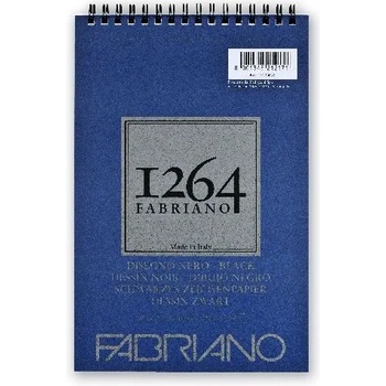 Fedrigoni 1264 200g A5 20 листа със спирала, черен блок за рисуване 19100651 (19100651)