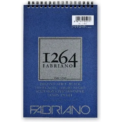 Fedrigoni 1264 200g A5 20 листа със спирала, черен блок за рисуване 19100651 (19100651)