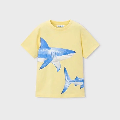 MAYORAL Жълта тениска къс ръкав мотив акули за мини момче Mayoral