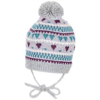 Image 1 of Sterntaler Детска плетена шапка с връзки Sterntaler - На сърчица, 51 cm, 18-24 месеца (4701605-542)