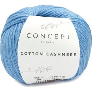 Katia Cotton Cashmere 88 Bright Blue Плетива прежда (CC 88)