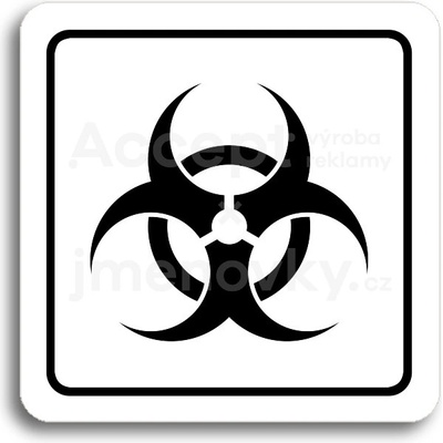 ACCEPT Piktogram biohazard - bílá tabulka - černý tisk