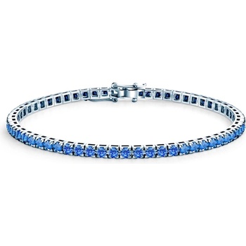 SAVICKI Тенис гривна Luminy 3, 0 мм: бяло злато, сини сапфири