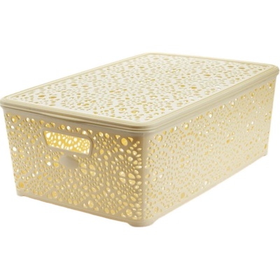 MEGA PLAST MP1413 Monako košík XL + víko krémová