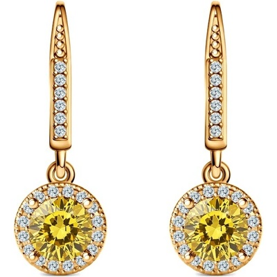 SAVICKI Náušnice This is Love: žlté zlato, žlté laboratórne diamanty, laboratórne diamanty TIL-K02-BR-050-LABYELLOW-Z