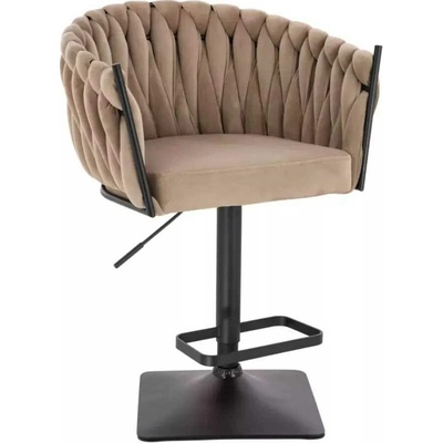 LuxuryForm Design Norden Velur na čiernej hranatej podstave latte