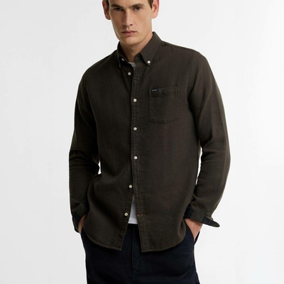 Barbour Buckley Tailored košile se vzorem rybí kosti sage
