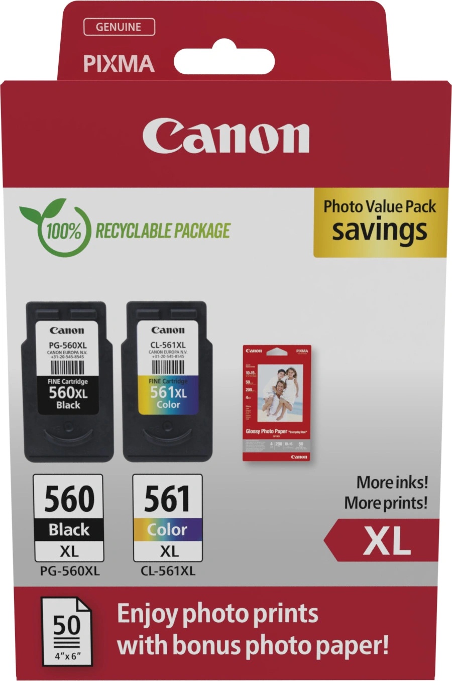 Canon PG-560 XL + CL-561 XL Photo Value Pack (3712C008)