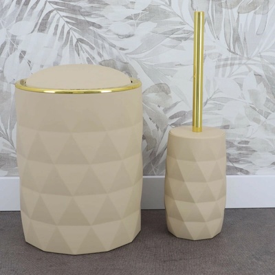 Tendance Odpadkový kôš Lorantos, béžová/so zlatými prvkami, 6L