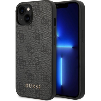 GUESS Apple iPhone 14 Metal Gold Logo Case grey (GUHCP14SG4GFGR)