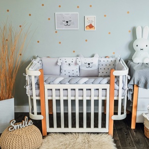 Veres Бебешки спален комплект VERES Smiling animals white-grey