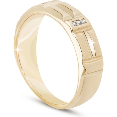 Biju Pozlacený dámský prsten obdélníky se zirkony 4000451