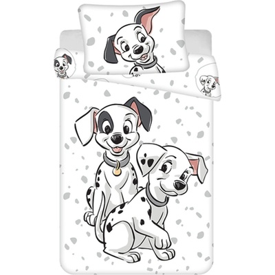 Jerry Fabrics Bedding 101 Dalmatians baby 135 x 100 cm 60 x 40 cm biela čierna