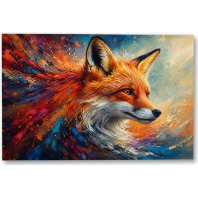 Plakát – Liška v dynamických barevných tazích 135 × 90 cm Bez rámu Ne Bez rámu