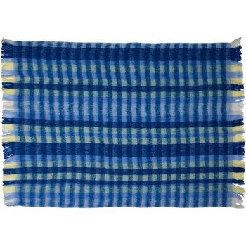Hübsch Синьо одеяло със смес от вълна 140x200 cm Loom - Hübsch (442102)