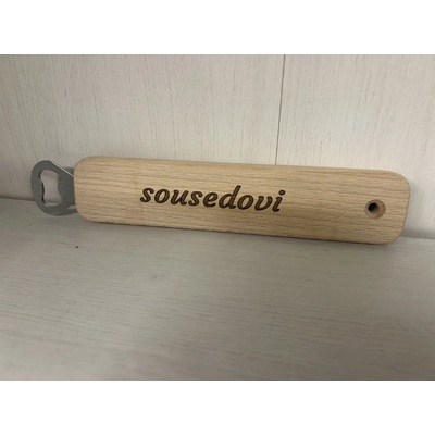 Dřevotéka - Dřevěný otvírák na pivo velký - sousedovi