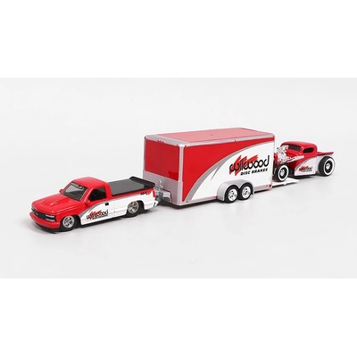 Maisto Chevrolet 454 SS PickUp 1993 + Chevrolet PickUp 1936 + přivěs 1:64
