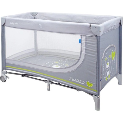 Baby Mix Cestovná postieľka Macko sivá