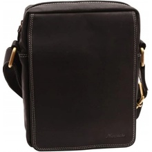 pánske kožená crossbody čierna