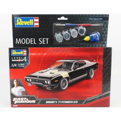 Revell-kit Plymouth Dom's Gtx Coupe 1971 Fast & Furious 8 2017 Černá Stříbrná 1:24