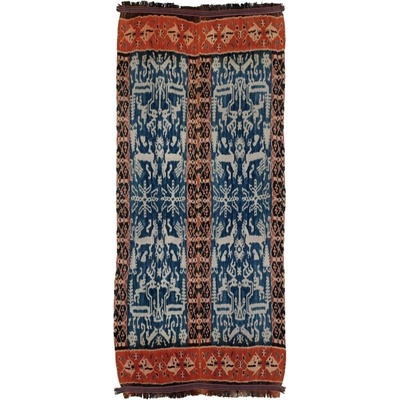 Ikat Sumba přehoz na postel tkaná textilie 256 x 110 cm