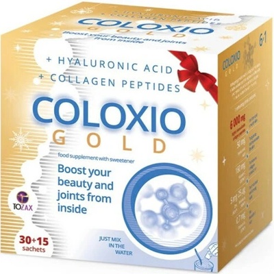 Tozax Coloxio Gold Vianočné balenie prášok vo vrecúškach 30 + 15 vrecúšok