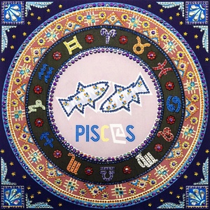  Диамантен Гоблен "Зодия Риби" - 35 x 35 см, Специални мъниста