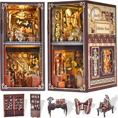 2Kids Toys 3D skladačka Zarážka na knihy Miniatůra domčeka Dom zberateľa motýľov