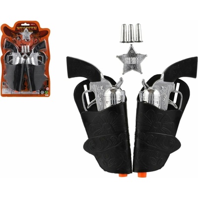 Teddies Pistole/kolt s pouzdrem - kovbojská sada s doplňky