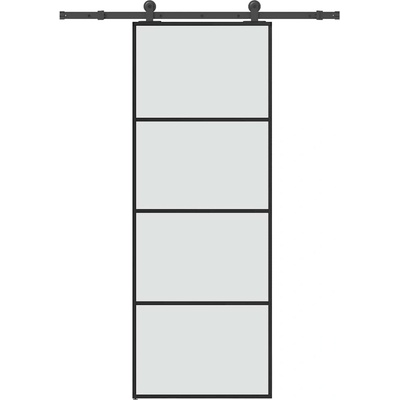 vidaXL Плъзгаща се врата с обков 76x205 см ESG стъкло и алуминий (3332862)