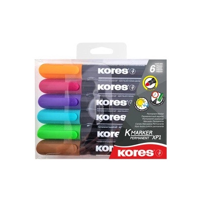 Kores K-MARKER Permanentný popisovač, okrúhly hrot 3 mm, mix 6 farieb