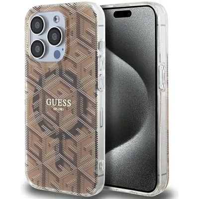 GUESS Кейс Guess IML GCube MagSafe за iPhone 15 Pro Max, кафяв (GUE003510-0)