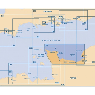 Námořní mapa Imray C32 Baie de Seine - Le Havre to Cherbourg IMC32