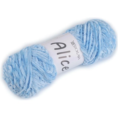 Pletací žinylková příze Alice 100 g Varianta: 10 modrá světlá, Balení: 1 ks 57855/147357/266882