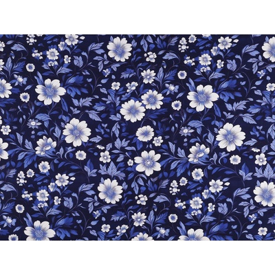 Bavlněný popelín silk oděvní květy Varianta: 1 modrá pařížská 62726/163466/291362