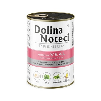Dolina Noteci Premium Bohatá na teľacinu so zeleným hráškom 400 g